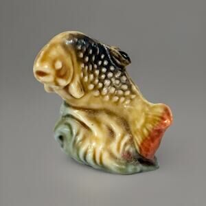 Wade England Whimsies Trout & Fantail Goldfish Porcelain Figurines - Pristine!